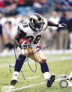 Autographed MARSHALL FAULK 8X10 St. Louis Rams photo JSA