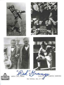 Autographed RED GRANGE 8X10 Chicago Bears Photo JSA COA