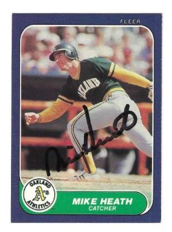 Autographed MIKE HEATH Oakland A's 1986 Fleer Card