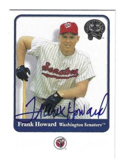 Autographed FRANK HOWARD Washington Senators 2001 Fleer Greats of the Game Card