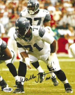 Autographed WALTER JONES "HOF 14" 8X10 Seattle Seahawks photo JSA