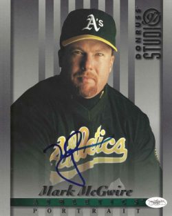 AUTOGRAPHED MARK MCGWIRE 8x10 Oakland A's Photo Card JSA