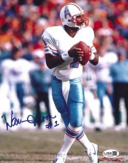 Autographed  WARREN MOON 8x10 Houston Oilers photo JSA