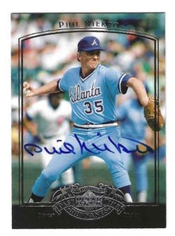 Autographed PHIL NIEKRO Atlanta Braves 2005 Upper Deck Past Time Pennants Card