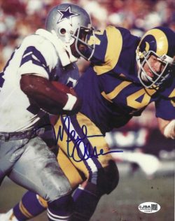 Autographed MERLIN OLSEN Los Angeles Rams 8x10 Photo with JSA COA