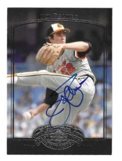 Autographed JIM PALMER Baltimore Orioles 2005 Upper Deck Past Time Pennants Card