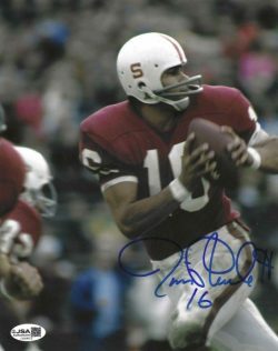 Autographed JIM PLUNKETT 8X10 Stanford University Photo JSA