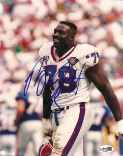 Autographed BRUCE SMITH "HOF 09" Buffalo Bills 8X10 Photo with JSA COA