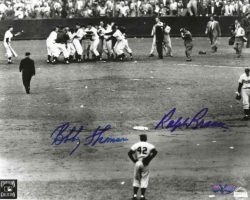 AUTOGRAPHED BOBBY THOMSON New York Giants & RALPH BRANCA Brooklyn Dodgers 8x10 photo