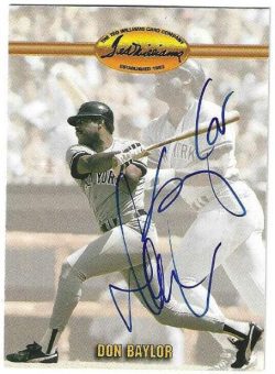 Autographed DON BAYLOR New York Yankees 1993 Ted Williams Card Company Card