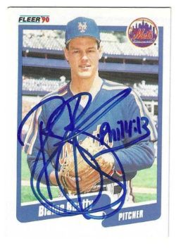 Autographed BLAINE BEATTY New York Mets 1990 Fleer Card