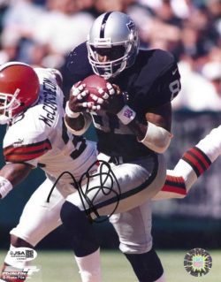 Autographed TIM BROWN 8X10 Oakland Raiders photo JSA