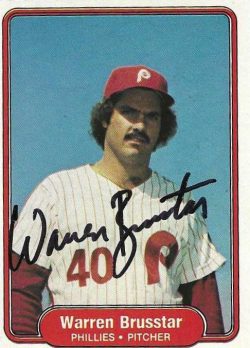 Autographed WARREN BRUSSTAR Philadelphia Phillies 1982 Fleer Card