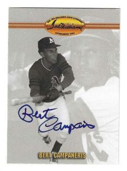 Autographed BERT CAMPANERIS Oakland A's 1993 Ted Williams Card Company Card