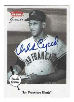 Autographed ORLANDO CEPEDA San Francisco Giants 2002 Fleer Greats of the Game Card