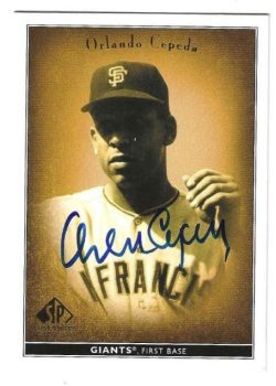Autographed ORLANDO CEPEDA San Francisco Giants 2002 Upper Deck SP Legendary Cuts Card