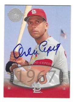 Autographed ORLANDO CEPEDA St. Louis Cardinals 2004 Upper Deck Timeless Teams Card