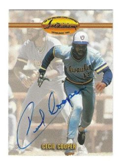 Autographed CECIL COOPER Milwaukee Brewers 1993 Ted Williams Card Company Card