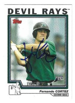 Autographed FERNANDO CORTEZ Tampa Bay Rays 2004 Topps Card