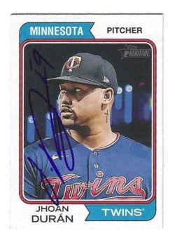 Autographed JHOAN DURAN Minnesota Twins 2023 Topps Heritage Card