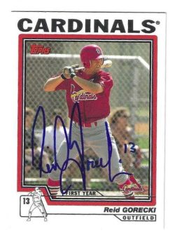 Auotgraphed REID GORECKI St. Louis Cardinals 2004 Topps Card