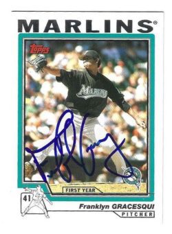 Autographed FRANKLYN GRACESQUI Florida Marlins 2004 Topps Card