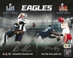 Autographed BRANDON GRAHAM and MILTON WILLIAMS 8X10 Philadelphia Eagles Photo w/ Beckett Hologram (Copy)