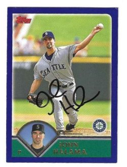 Autographed JOHN HALAMA Seattle Mariners 2003 Topps Card