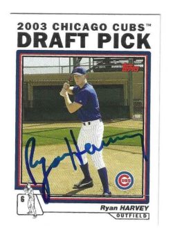 Autographed RYAN HARVEY Chicago Cubs 2004 Topps Card