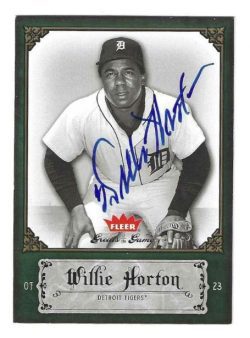 Autographed WILLIE HORTON Detroit Tigers 2006 Fleer Greats of the Game Card