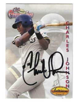 Autographed CHARLES JOHNSON Florida Marlins 1994 Ted Williams Card Company Card