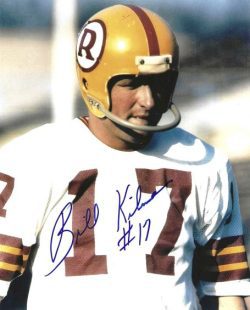 Autographed BILLY KILMER 8x10 Washington Redskins Photo