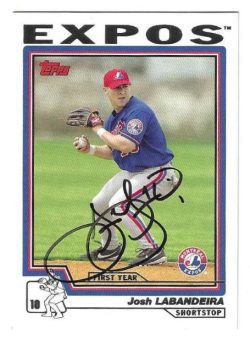 Autographed JOSH LABANDEIRA Montreal Expos 2004 Topps Card