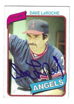 Autographed DAVE LAROCHE California Angels 1980 Topps Card