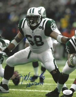 Autographed KEVIN MAWAE "HOF 2014" 8X10 New York Jets photo JSA