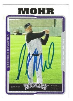 Autographed DUSTAN MOHR Colorado Rockies 2005 Topps Card #485