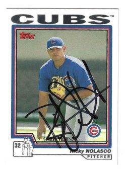 Autographed RICKY NOLASCO Chicago Cubs 2004 Topps Card