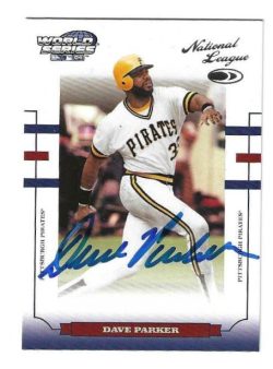 Autographed DAVE PARKER Pittsburgh Pirates 2004 Donruss World Series Card