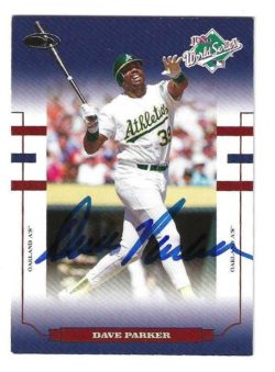 Autographed DAVE PARKER Oakland A's 2004 Donruss World Series Card