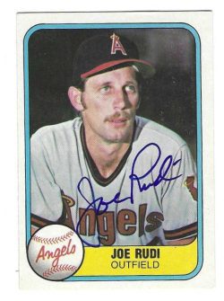 Autographed JOE RUDI California Angels 1981 Fleer Card