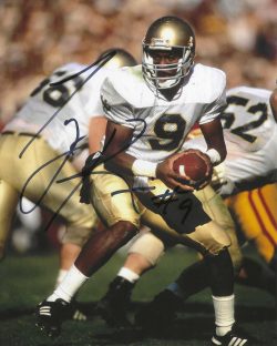 Autographed TONY RICE 8x10 Notre Dame Photo