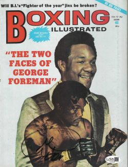 Autographed GEORGE FOREMAN Boxing Illustrated Magazine February 1973 JSA