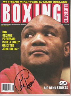 Autographed GEORGE FOREMAN Boxing Illustrated Magazine August 1990 JSA