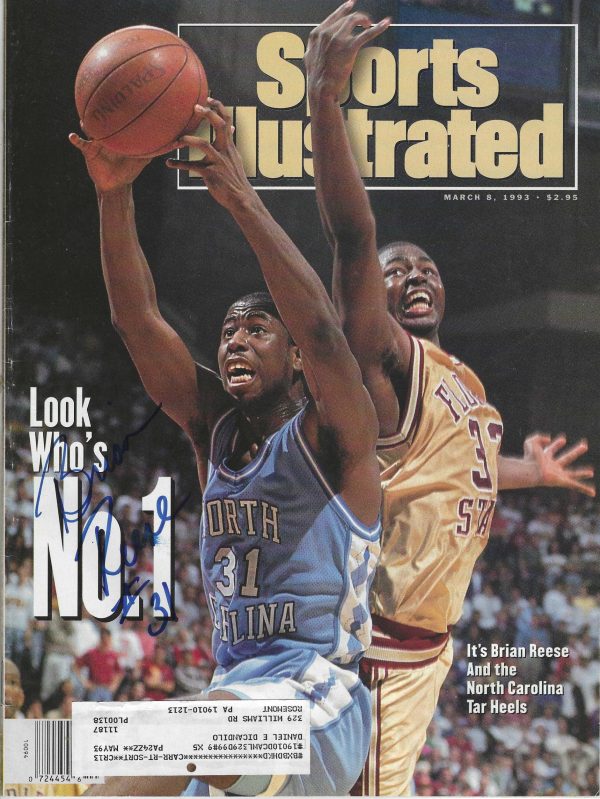Autographed BRIAN REESE Tar Heels Sports Illustrated Magazine 3/8/1993