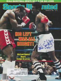 Autographed MICHAEL SPINKS Boxing Sports Illustrated Magazine 3/28/1983