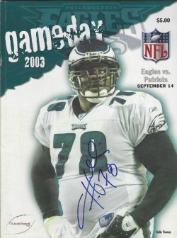 Autographed HOLLIS THOMAS Philadelphia Eagles Gameday Magazine 9/14/2003