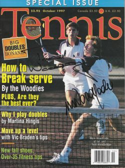 Autographed MARK WOODFORDE & TODD WOODBRIDGE Tennis Magazine October 1997