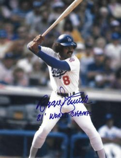 AUTOGRAPHED REGGIE SMITH "81 World Champs" 8x10 Los Angeles Dodgers Photo