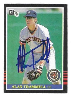 Autographed ALAN TRAMMELL Detroit Tigers 1985 Donruss Card