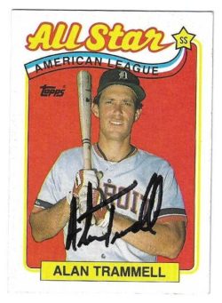 Autographed ALAN TRAMMELL Detroit Tigers 1988 Topps Card